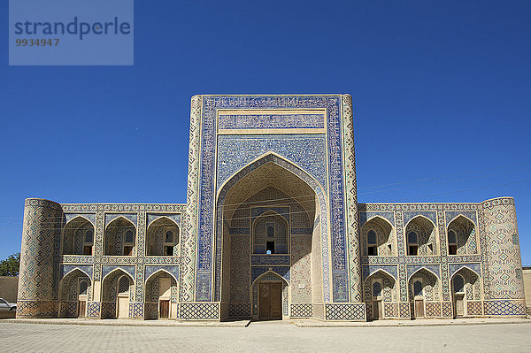 Außenaufnahme bauen Tag Gebäude niemand Architektur Religion Islam UNESCO-Welterbe Asien Buchara Zentralasien Koranschule Seidenstraße Usbekistan
