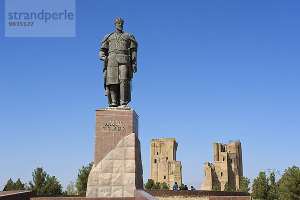 Außenaufnahme bauen Tag Skulptur Gebäude niemand Architektur Monument Palast Schloß Schlösser Statue Figur Asien Zentralasien Seidenstraße Usbekistan
