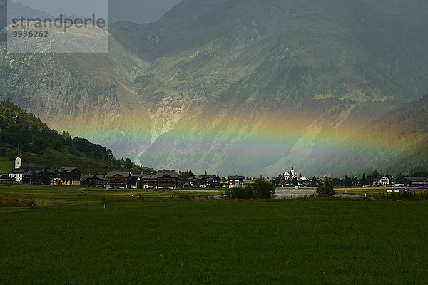 Europa Dorf Alpen Regenbogen Schweiz