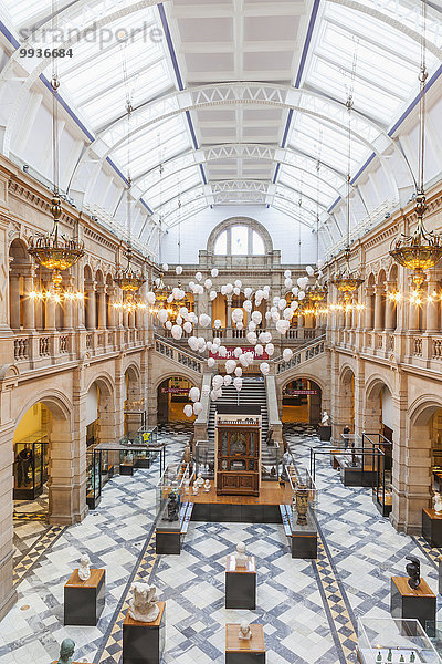 Europa britisch Großbritannien Kunst Museum Galerie Glasgow Schottland Innenaufnahme