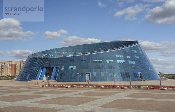 Sommer Reise Großstadt Architektur blau Tourismus Zentralasien Kasachstan neu rund