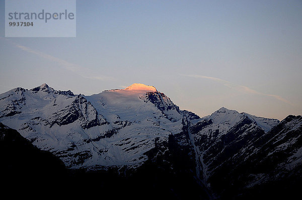 Europa Berggipfel Gipfel Spitze Spitzen Morgen Sonnenaufgang Schweiz