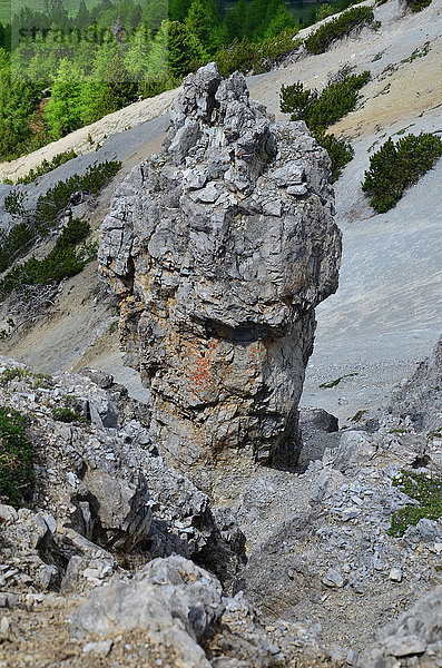 Nationalpark Felsbrocken Europa Stein Steilküste Schornstein Wohnkamin Wohnkamine Kamin Kanton Graubünden Erosion Schweiz