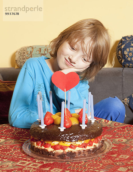 blond sehen Junge - Person Geburtstag Kuchen Haar