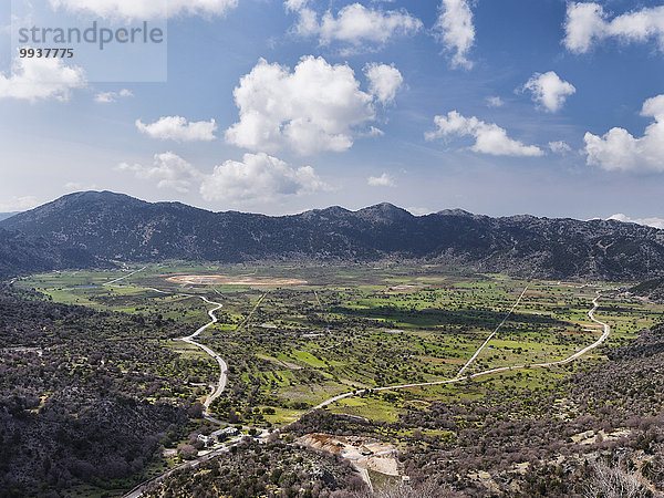 Landschaftlich schön landschaftlich reizvoll Europa Wolke Himmel Landschaft Straße Kultur Hochebene Kreta Griechenland klar