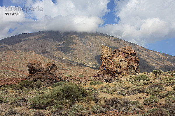 Europa Berg Wolke Steilküste Kanaren Kanarische Inseln Spanien Teneriffa