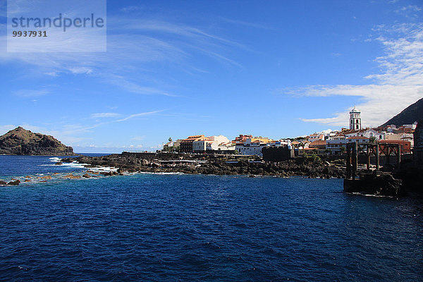 Europa Küste Meer Dorf Kanaren Kanarische Inseln Garachico Spanien Teneriffa