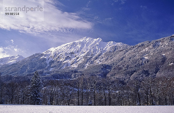 Kälte Europa Berg Winter Urlaub Bayern Berchtesgaden Deutschland Schnee Tourismus
