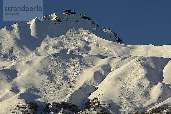 Skispur Berg Winter Alpen Skisport Schnee Schweiz