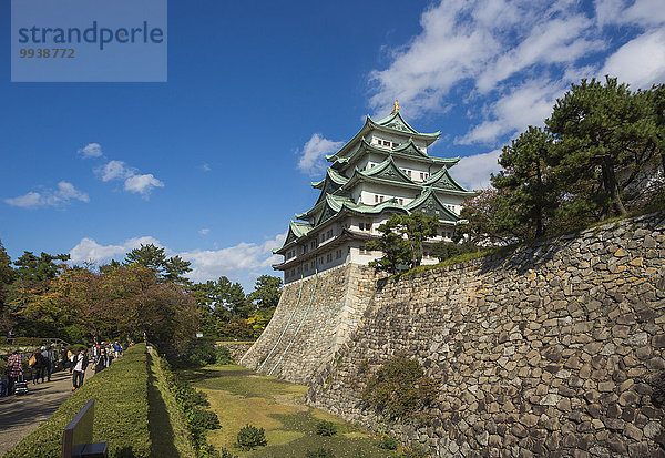 Wand Palast Schloß Schlösser niemand Reise Architektur Geschichte Festung Tourismus Aichi Asien Japan Nagoya