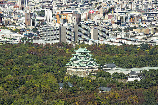 Panorama Wand Palast Schloß Schlösser niemand Reise Großstadt Architektur Geschichte Festung Tourismus Fernsehantenne Aichi Asien Japan Nagoya
