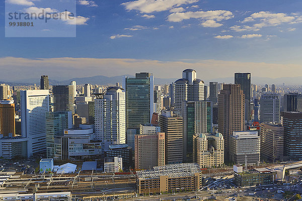 Skyline Skylines Landschaft niemand Reise Großstadt Architektur bunt Tourismus Asien Japan Osaka rund
