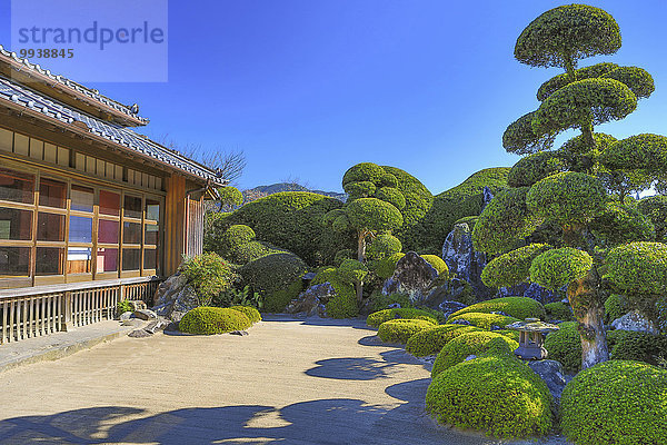 Tradition Landschaft Gebäude sauber grün niemand Reise Architektur Geschichte bunt Dorf Sand Garten Insel Tourismus Asien Japan Japanischer Garten Kyushu Samurai