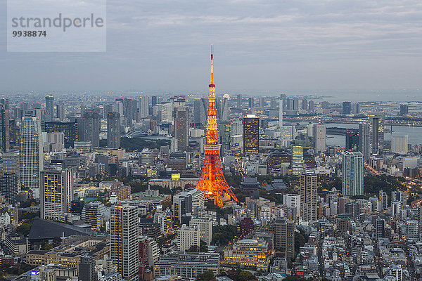 Panorama Skyline Skylines Abend Landschaft niemand Reise Großstadt Tokyo Hauptstadt Architektur bunt Hochhaus Beleuchtung Licht Tourismus Roppongi Asien Japan