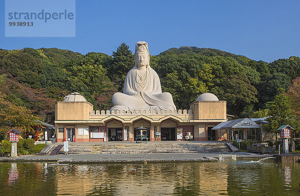 Denkmal Landschaft niemand Reise Spiegelung Architektur bunt Statue groß großes großer große großen Tourismus Tempel Asien Buddha Japan Kyoto Teich