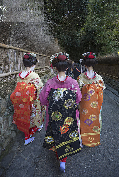 Tradition Reise bunt Tourismus Asien Japan japanisch Kimono Kyoto