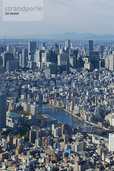Panorama Skyline Skylines niemand Reise Großstadt Tokyo Hauptstadt Architektur Mittelpunkt Tourismus Marunouchi Sumida Fernsehantenne Asien Innenstadt Japan Kanto Metropole