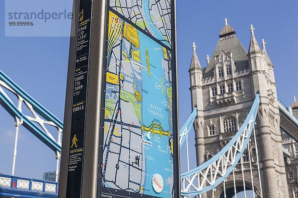 Detail Details Ausschnitt Ausschnitte London Hauptstadt Straße Landkarte Karte Brücke England