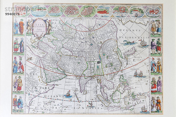 Landkarte Karte Asien Jahrhundert