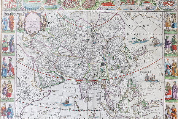 Landkarte Karte Asien Jahrhundert