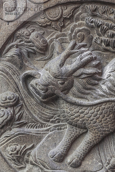 Fotografie Treppenhaus China Eingang Drache Jadebuddha-Tempel Shanghai