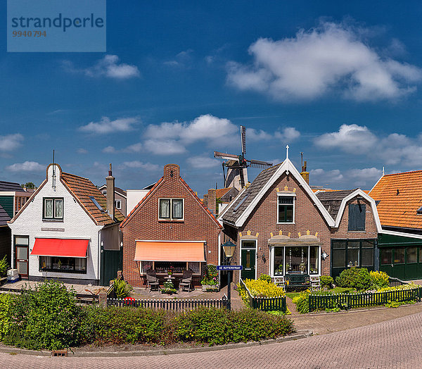 Europa Sommer Gebäude Dorf Niederlande Windmühle Texel