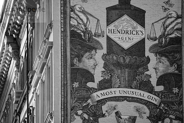 Vereinigte Staaten von Amerika USA Amerika Gebäude Werbung New York City Wandbild Broadway Manhattan