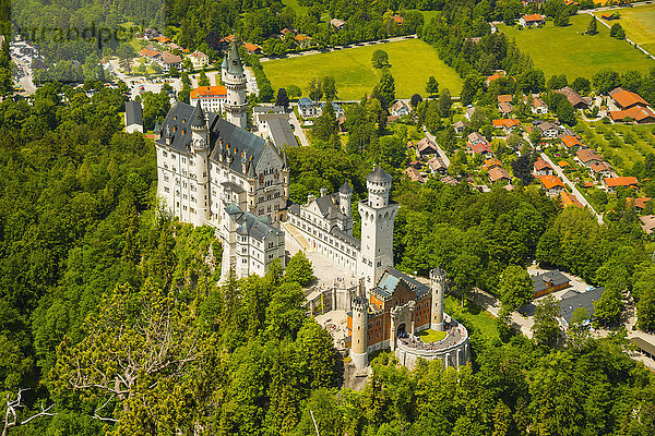 Außenaufnahme Sehenswürdigkeit Europa Palast Schloß Schlösser Reise niemand Ziel See Schloss Neuschwanstein Alpen Bayern Deutschland Hohenschwangau Tourismus