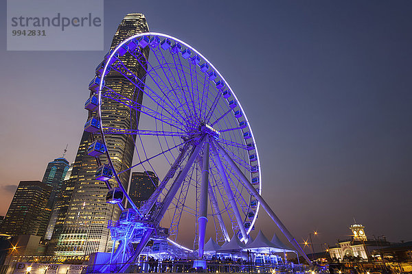 Skyline Skylines aufspüren Großstadt Mittelpunkt China Hongkong Rad