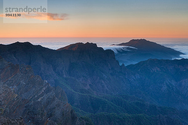 Nationalpark Europa Morgen Nebel Kanaren Kanarische Inseln La Palma Stimmung Spanien