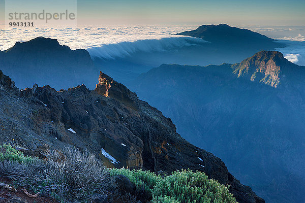 Nationalpark Europa Morgen Nebel Kanaren Kanarische Inseln La Palma Stimmung Spanien