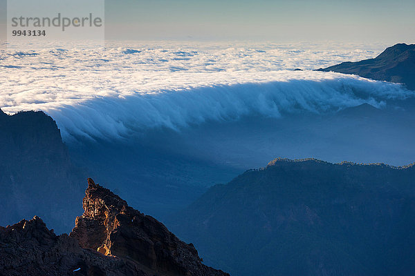 Nationalpark Europa Morgen Nebel Kanaren Kanarische Inseln La Palma Stimmung Spanien