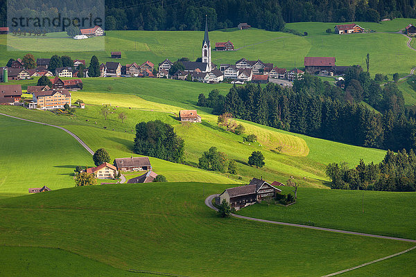 Europa Wohnhaus Gebäude Dorf Ansicht Schweiz