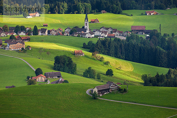 Europa Wohnhaus Gebäude Dorf Ansicht Schweiz
