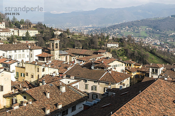 Stadtansicht  Bergamo  Lombardei  Italien  Europa