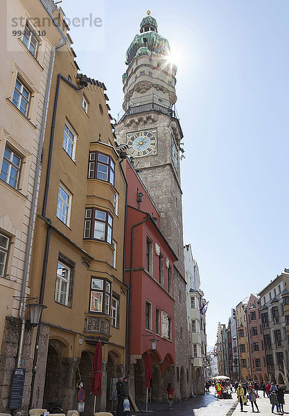 Stadtturm  Fußgängerzone  Innsbruck  Tirol  Österreich  Europa