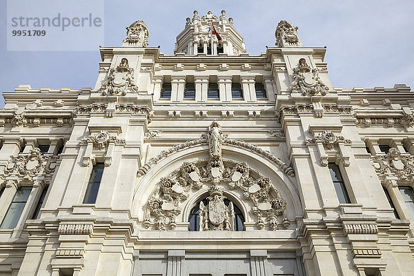 Cybele-Palast  Palacio de Cibeles auf der Plaza de Cibeles  Madrid  Spanien  Europa