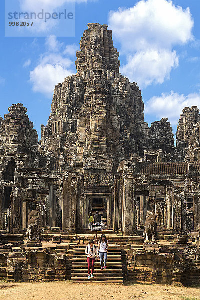 Südeingang des Bayon Tempel  Gopuram  Angkor Thom  Siem Reap  Kambodscha  Asien