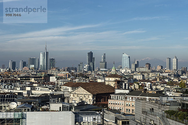 Italien  Lombardei  Mailand  Stadtbild von Duomo Dachterrasse