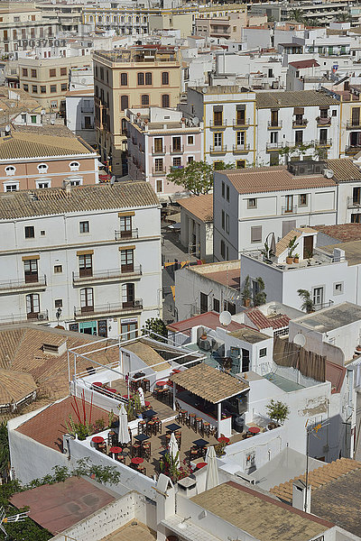 Altstadthäuser  Eivissa  Ibiza-Stadt  Ibiza  Balearen  Spanien  Europa