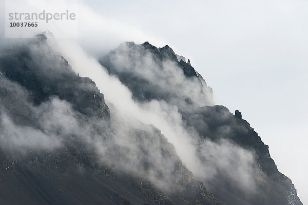 Lavaberge im Nebel  Hornafjörður  Austurland  Island  Europa