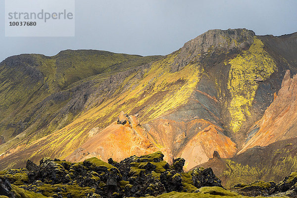 Vulkanische Berge im Morgenlicht  Rangárþing ytra  Suðurland  Island  Europa