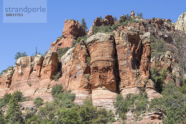 Rote Felsformationen mit Gesicht  Sedona  Arizona  USA  Nordamerika