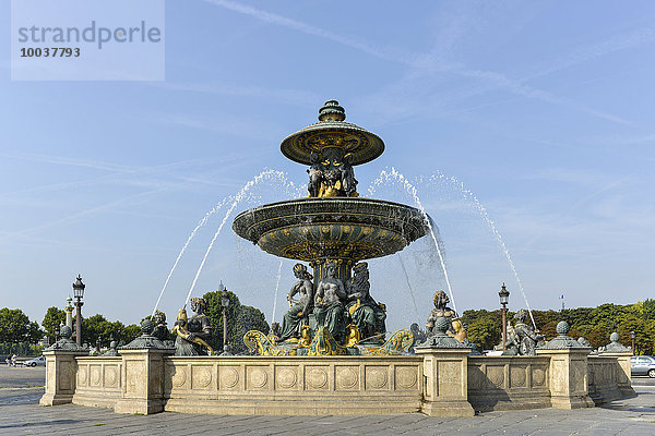 Fontaine des Fleuves  Brunnen der Flüsse  Place de la Concorde  Paris  Frankreich  Europa
