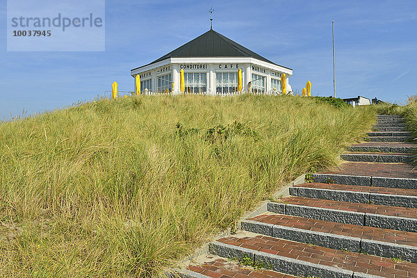 Café-Pavillon auf der Düne Marienhöhe  Norderney  Ostfriesland  Niedersachsen  Deutschland  Europa