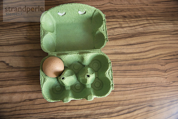 High angle view of egg tray on table  Munich  Bavaria  Germany