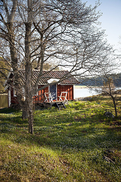 Wasser Blockhaus Holzhaus