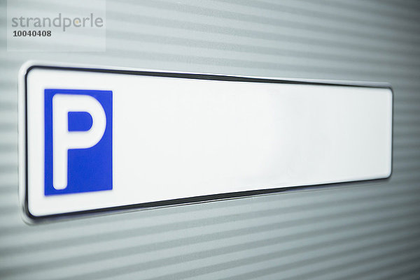 Close-up of parking sign