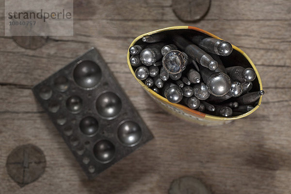 Close-up of dapping blocks and punches in workshop  Bavaria  Germany