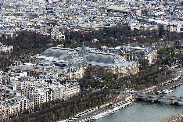 High angle view of city  Grand Palais  Paris  France